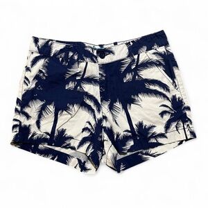 Navy/White Palm Print Women's Shorts Tori Richard Size 4